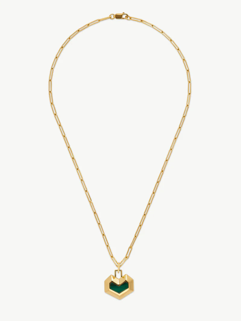 Daryl Necklace - Gold/  Green Malachite