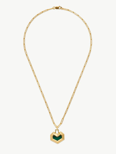 Daryl Necklace - Gold/  Green Malachite