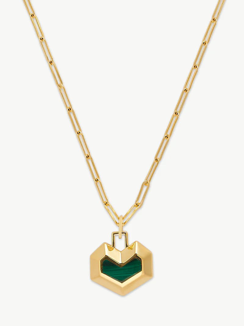 Daryl Necklace - Gold/  Green Malachite