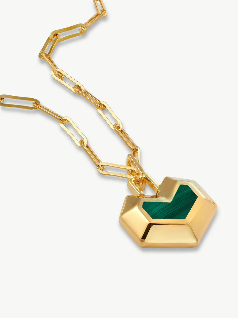 Daryl Necklace - Gold/  Green Malachite