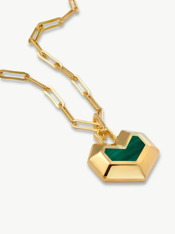 Daryl Necklace - Gold/  Green Malachite