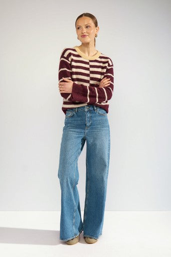 Nuriette Block Stripe Pullover - Fig