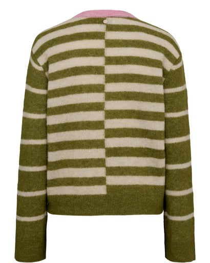 Nuriette Block Stripe Pullover -  Calla Green