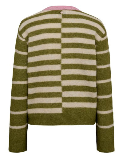 Nuriette Block Stripe Pullover -  Calla Green