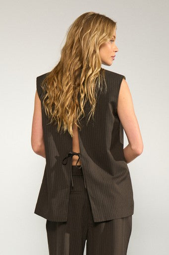 Nusonya Waistcoat Vest -  Black Coffee