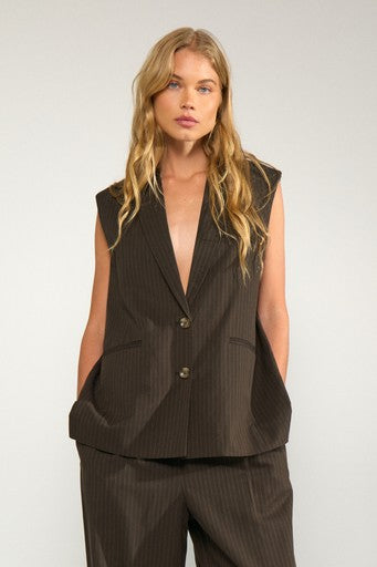 Nusonya Waistcoat Vest -  Black Coffee