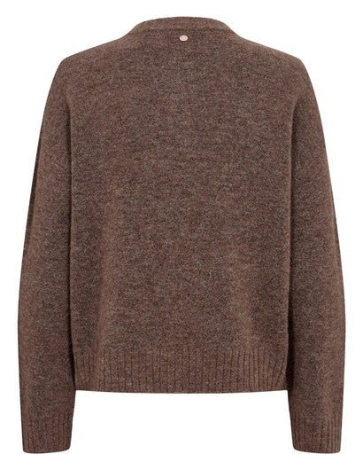 Nucarra Fuette Cardigan - Deep Taupe Melange