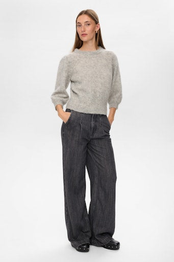 Nusuri Brushed Pullover - Light Grey Melange