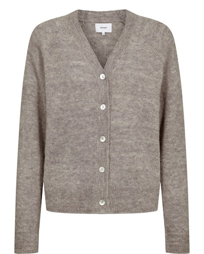 Nuriette V-Neck Cardigan - Taupe Grey