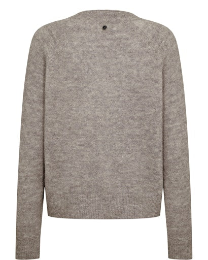 Nuriette V-Neck Cardigan - Taupe Grey