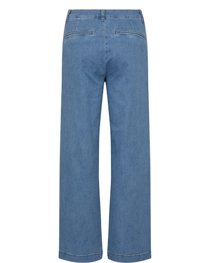 Nuamber Pants w Buttons - Light Denim Blue