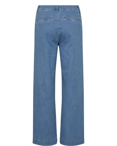 Nuamber Pants w Buttons - Light Denim Blue