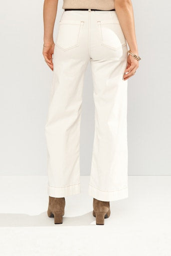 Nuparisan Cropped Twill Pants - Cloud Dancer