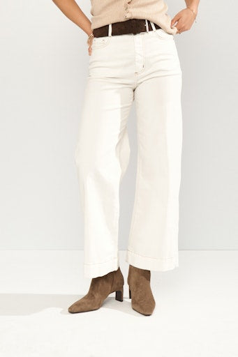Nuparisan Cropped Twill Pants - Cloud Dancer