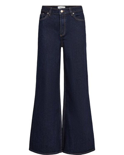 Nupisa HR Wide Jeans - Dark Blue Denim