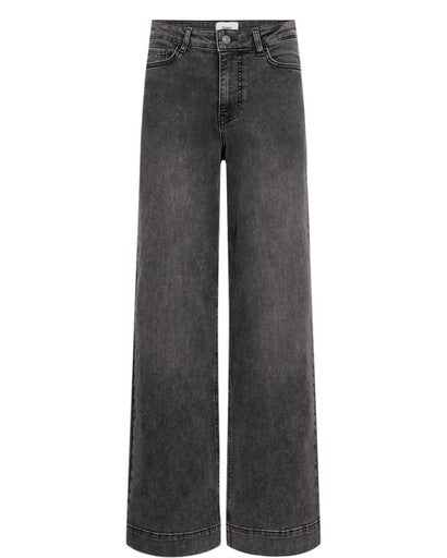Nuparis HR Wide Jeans - Black Washed Denim