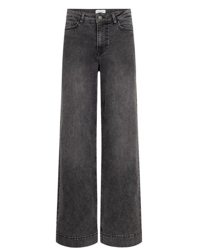 Nuparis HR Wide Jeans - Black Washed Denim