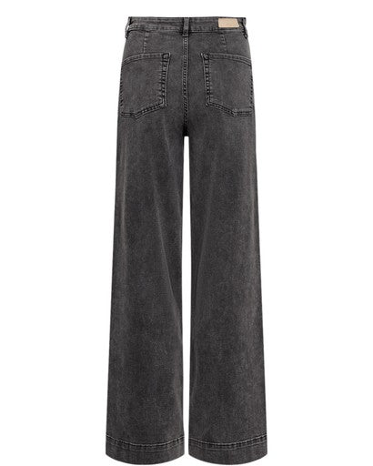 Nuparis HR Wide Jeans - Black Washed Denim