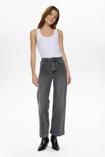 Nuparis HR Wide Jeans - Black Washed Denim