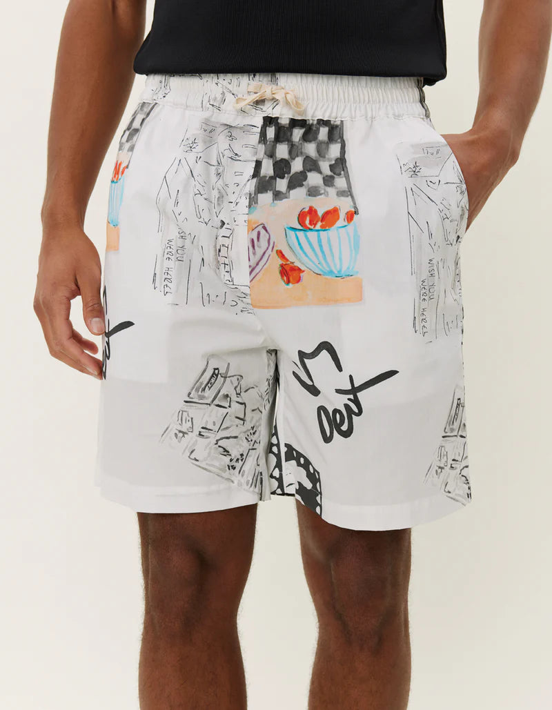 Otto AOP Shorts - Light Ivory