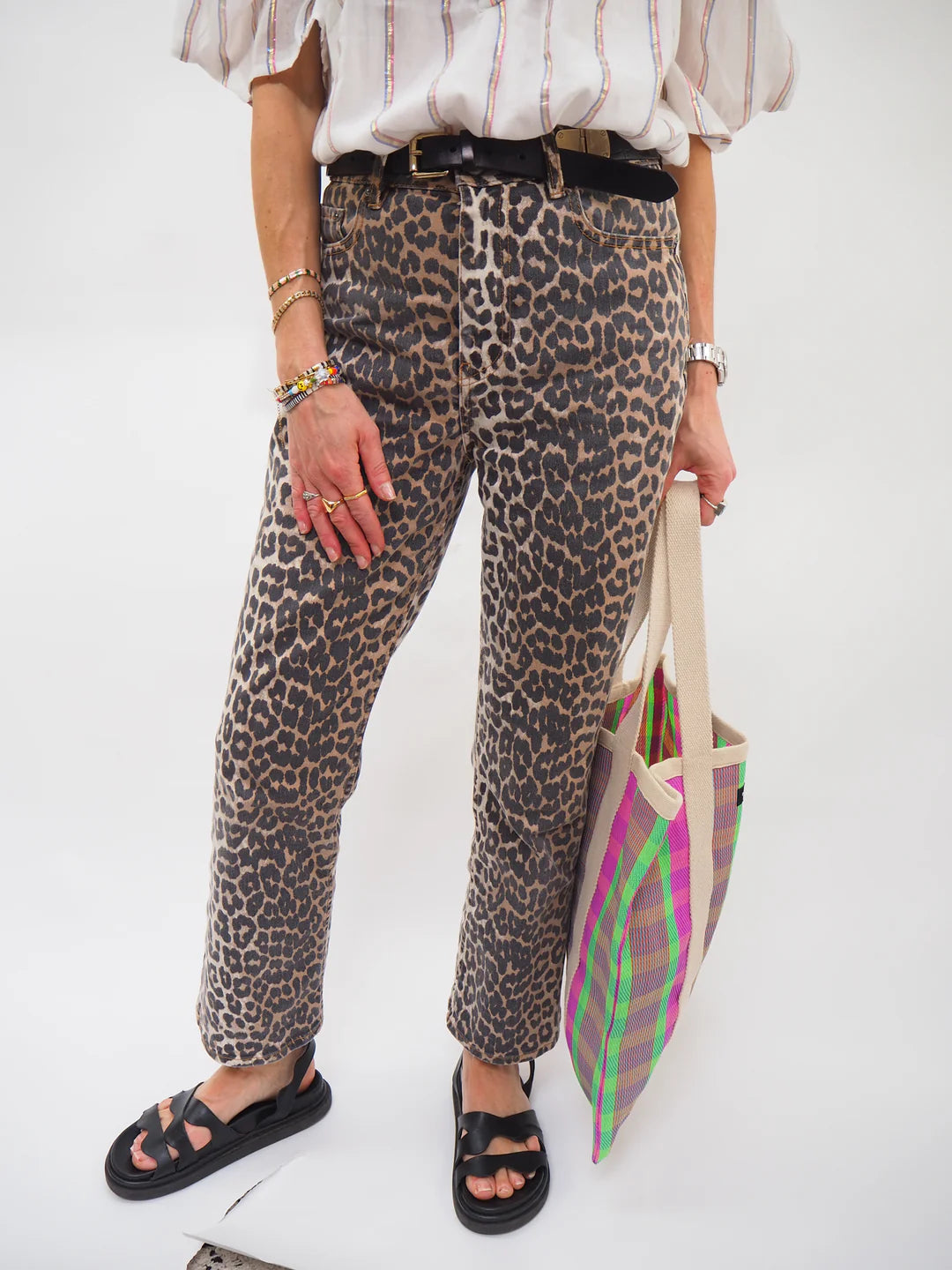 Tote Bag - Bright Pink & Green