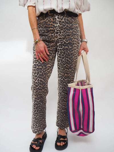 Large Shopper Bag - Navy/Purple