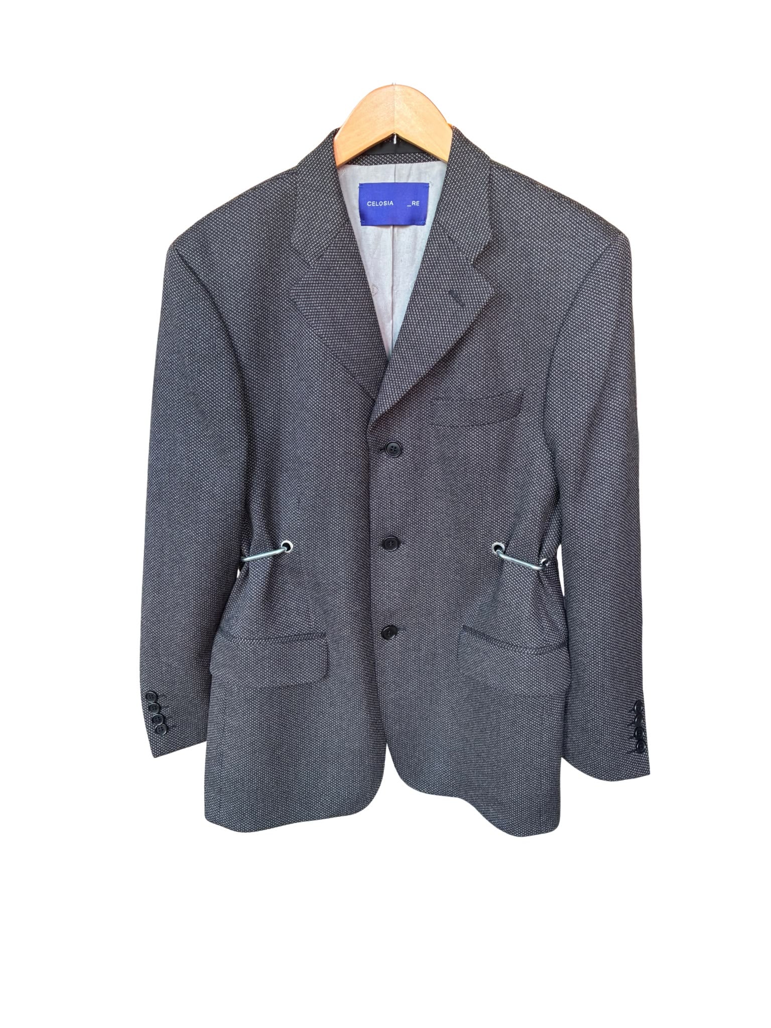 Hardware Front Blazer -  Grey Flecked