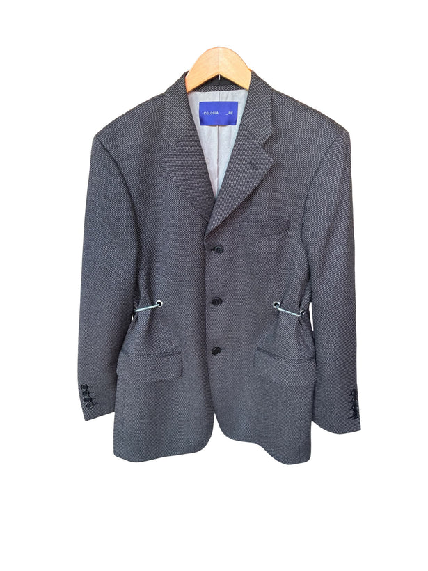 Hardware Front Blazer -  Grey Flecked