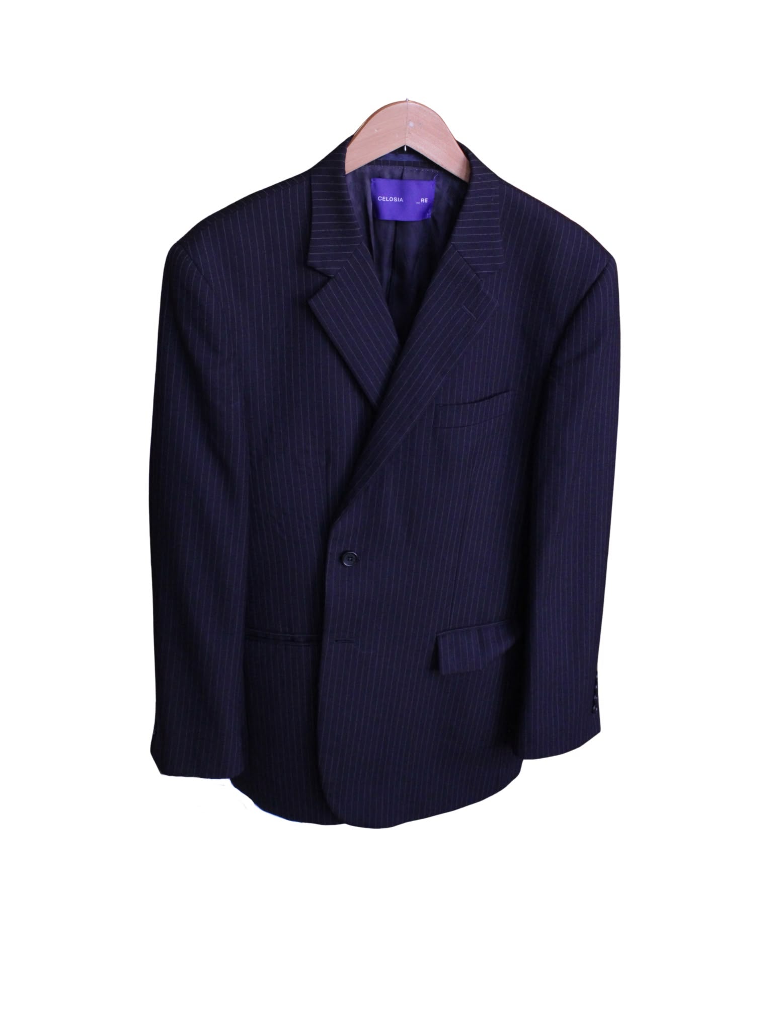 Hardware Back Blazer - Navy Stripe