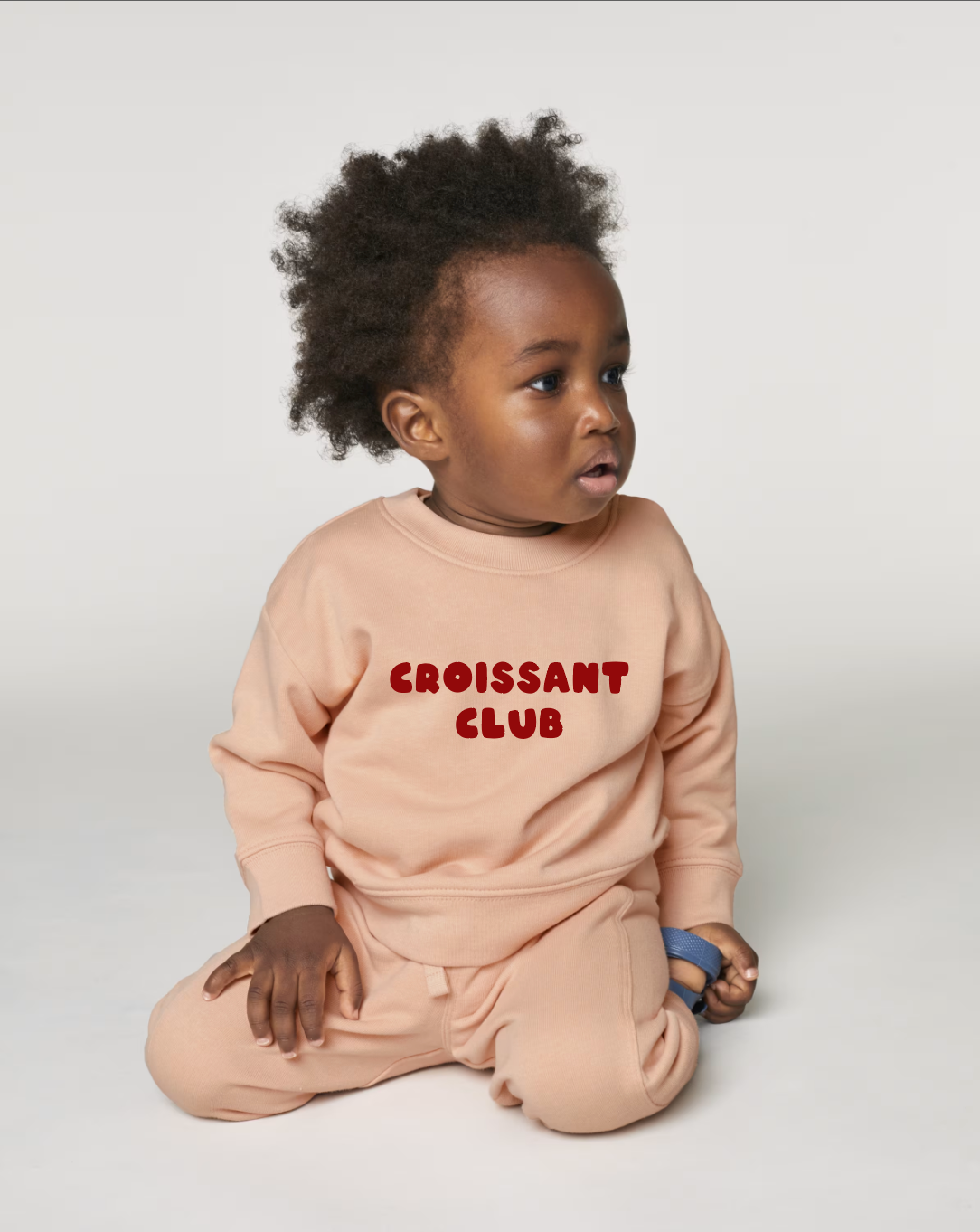 Croissant Club Organic Cotton Sweatshirt - Fraiche Peche Pink