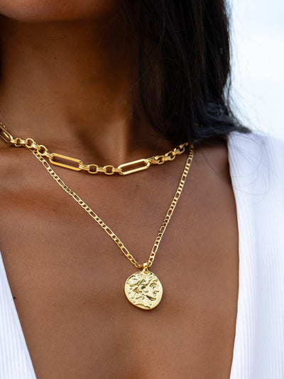 Minerva Godess Necklace - Gold Plating