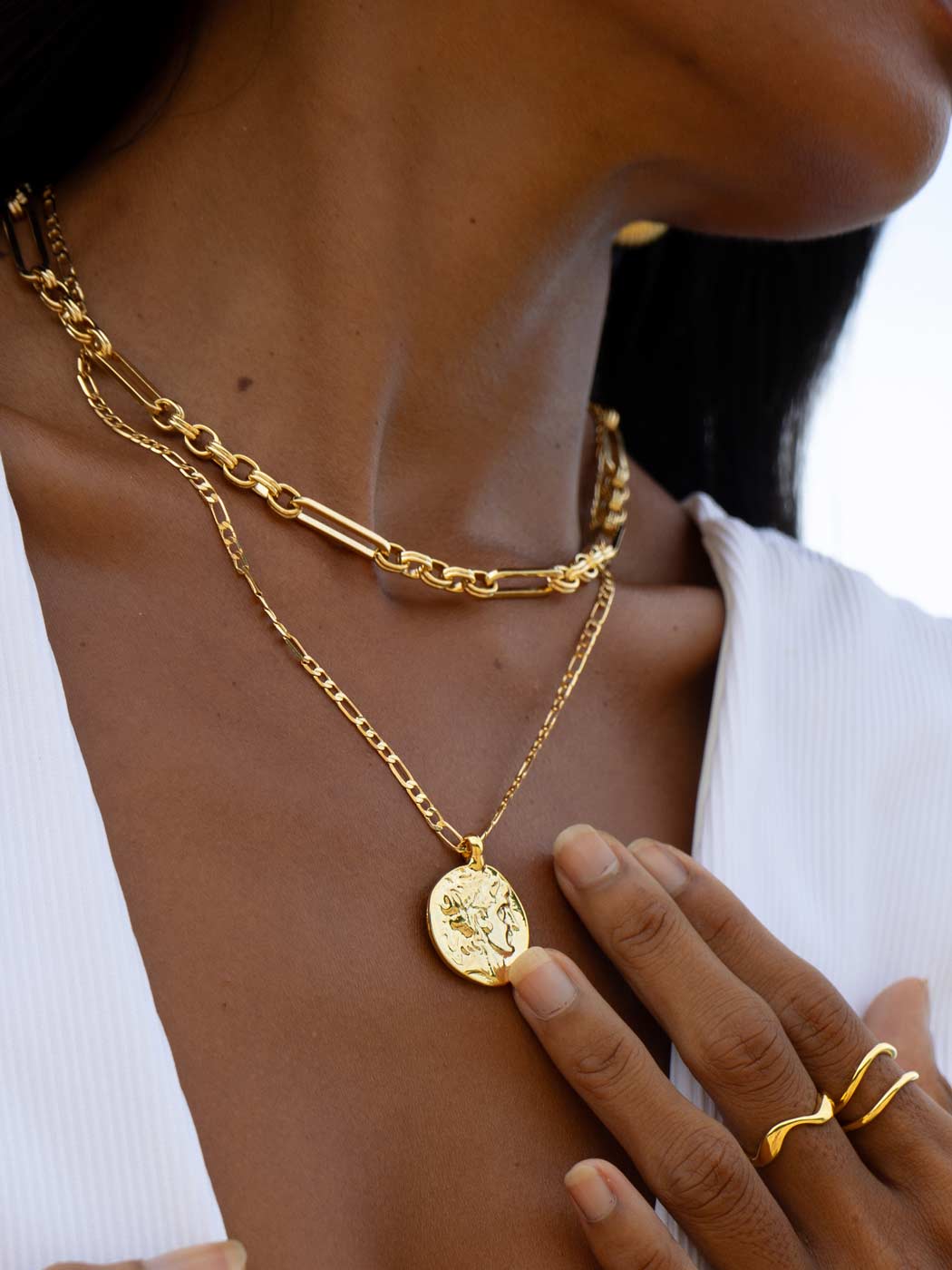 Quinn Chunky Figaro Necklace - Gold Plating