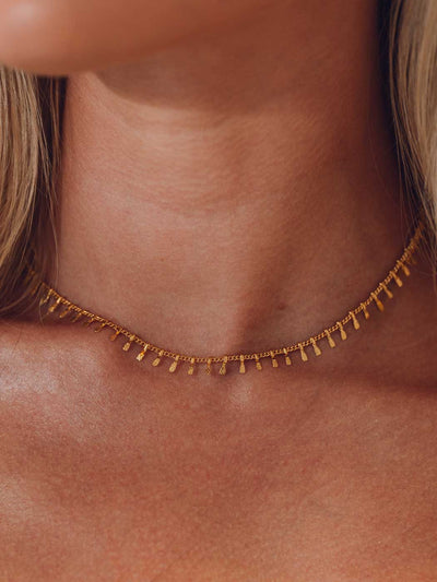 Riley Textural Necklace - Gold Plating