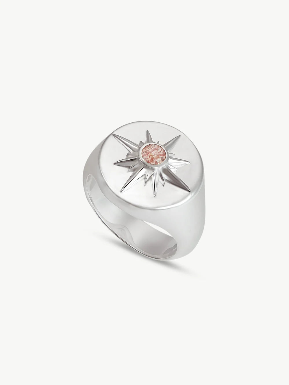 Astrid Ring - Sterling Silver/ Pink Rhodochrosite1