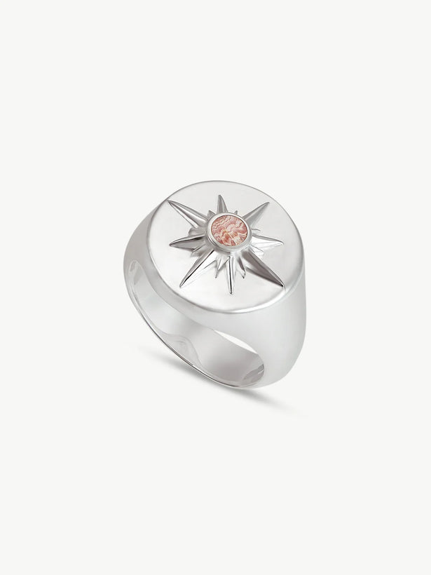 Astrid Ring - Sterling Silver/ Pink Rhodochrosite1