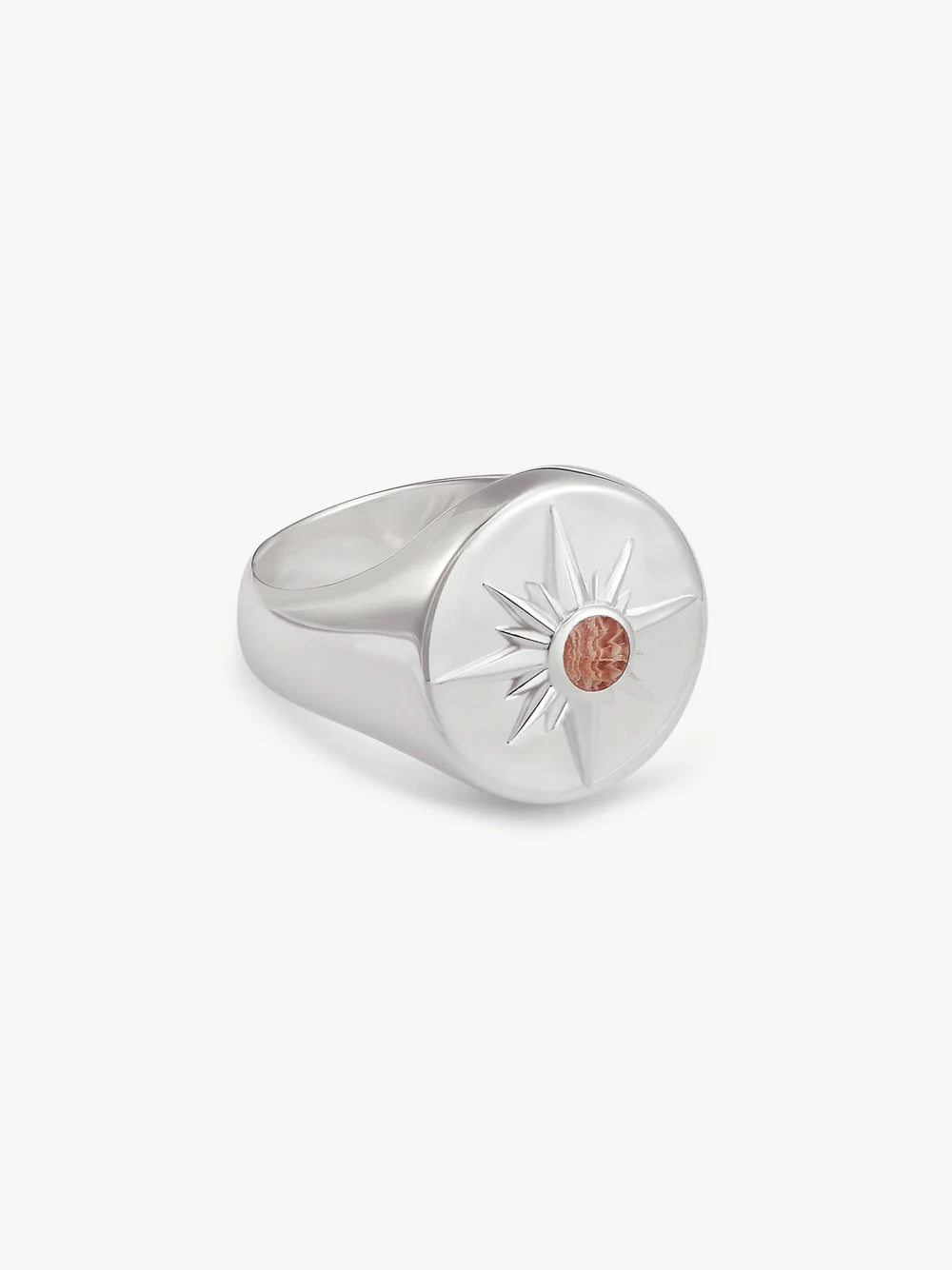 Astrid Ring - Sterling Silver/ Pink Rhodochrosite1