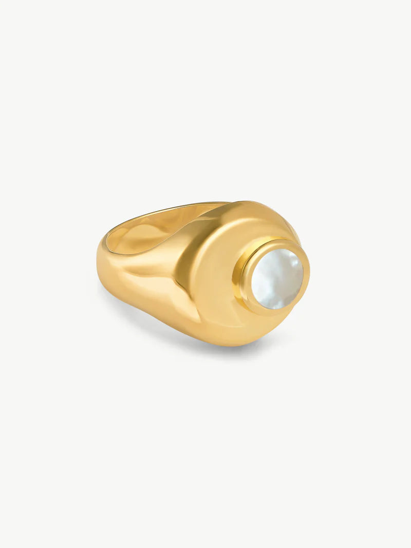 Cressida Ring - Gold/White Mother of Pearl