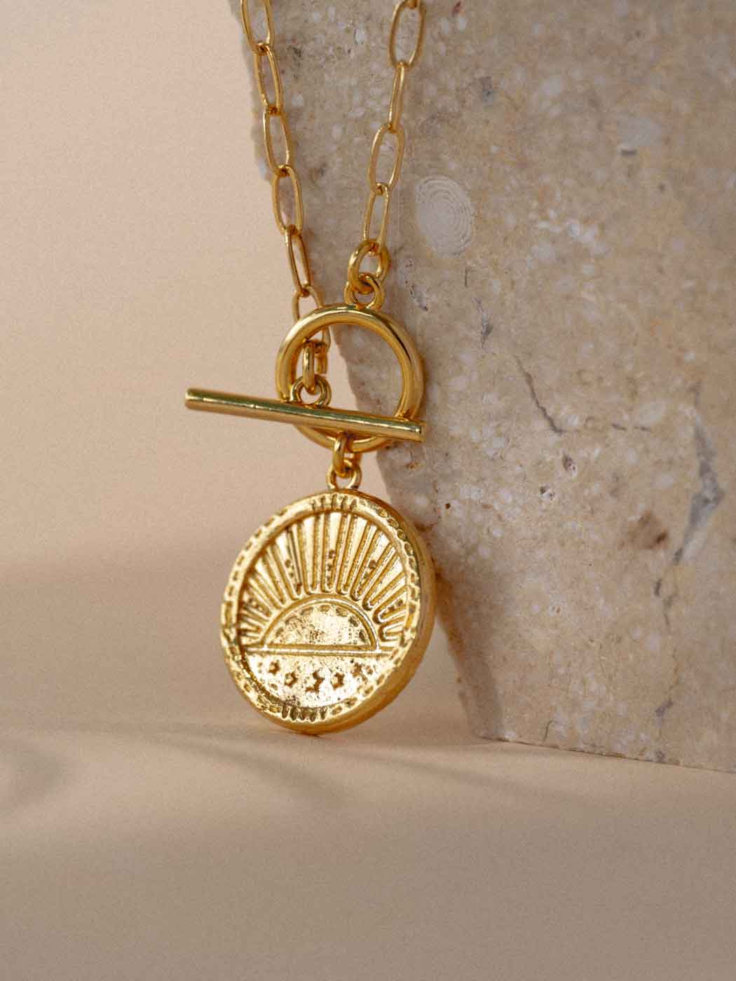 Rising Sun Necklace - Gold Plating