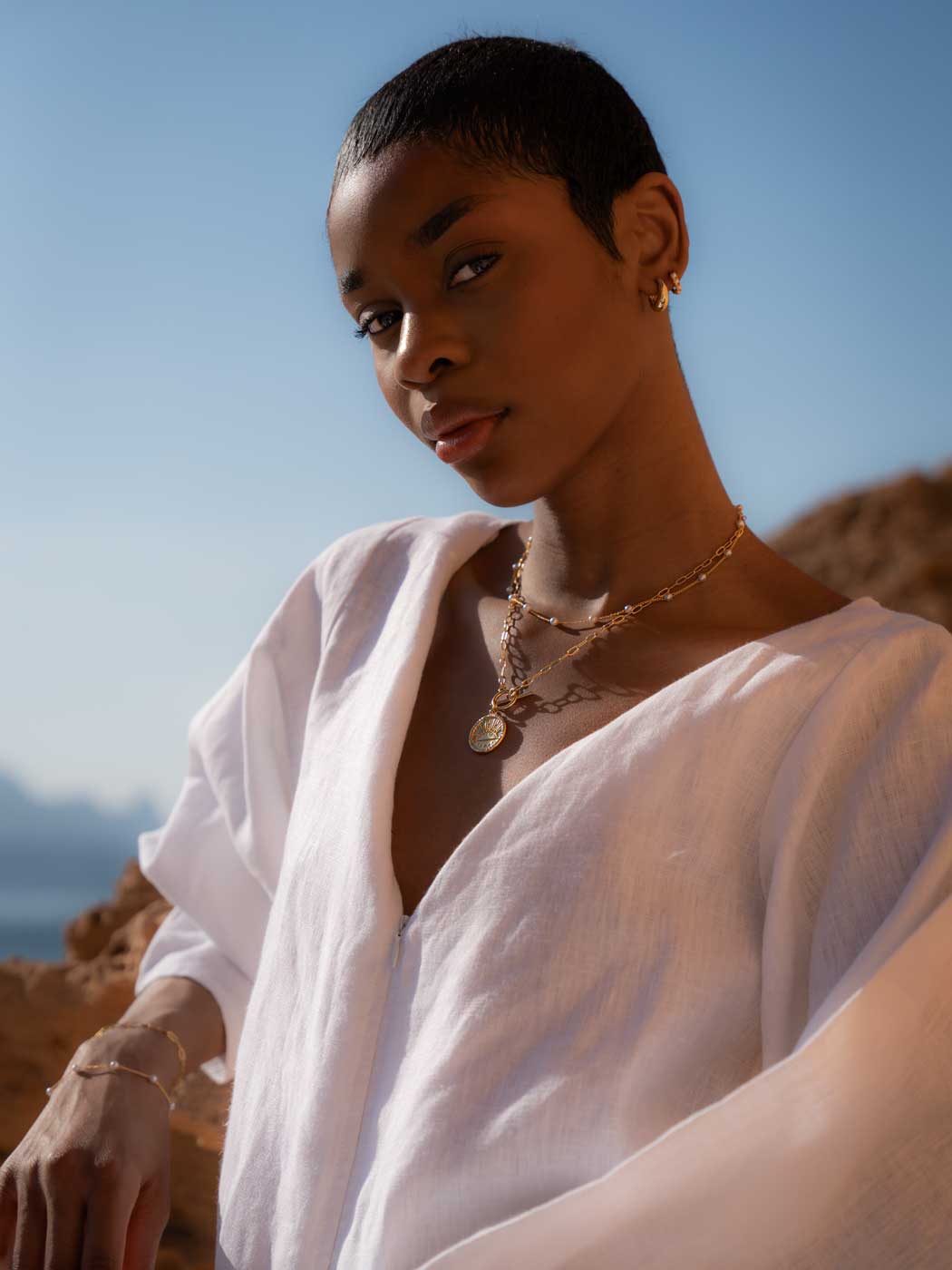 Rising Sun Necklace - Gold Plating