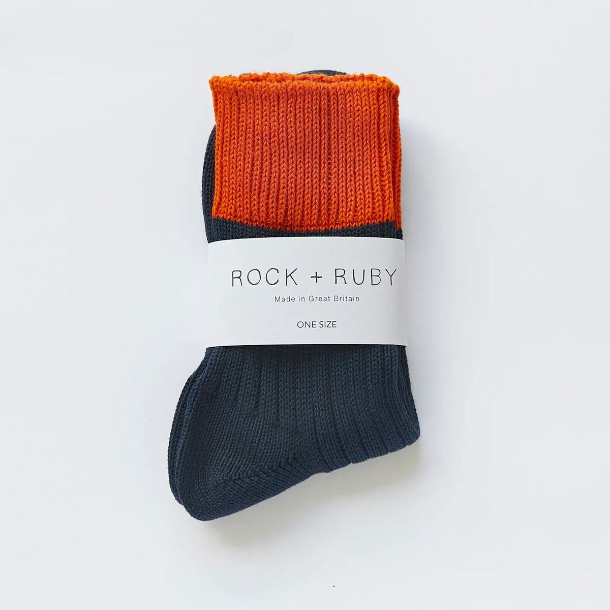 Wyona Cotton Socks - Indigo Orange