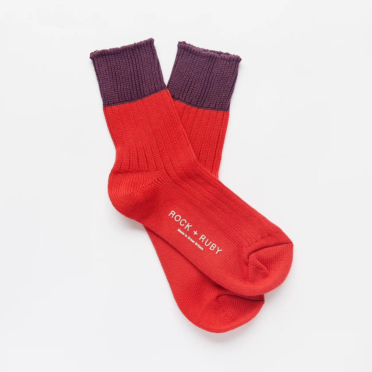 Wyona Cotton Socks - Grape Red