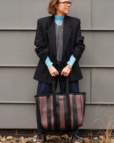 Large Shopper Bag - Fig Brown/Black