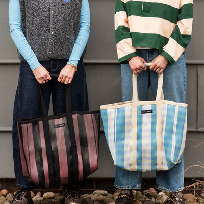 Large Shopper Bag - Sky Blue/Ecru