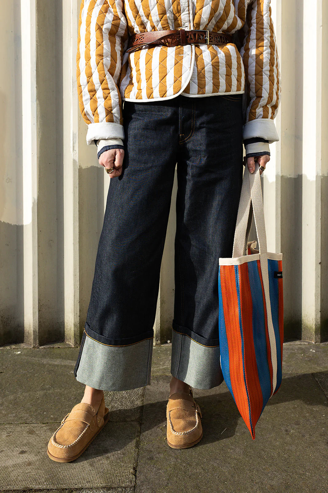 Tote Bag - Navy & Orange