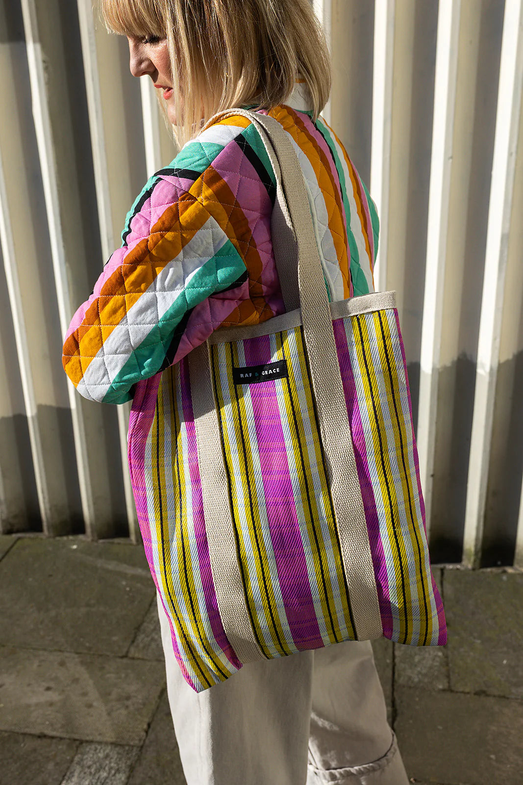 Tote Bag - Pink & Yellow