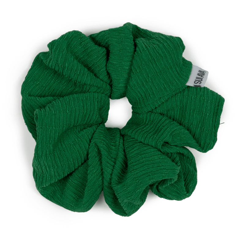 Zig Zag Scrunchie - Dark Green
