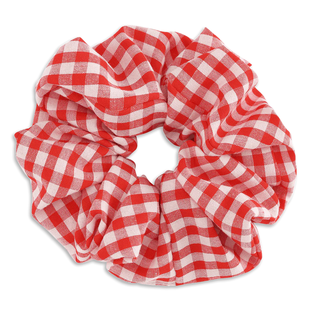 Checkered Grande Scrunchie - Red