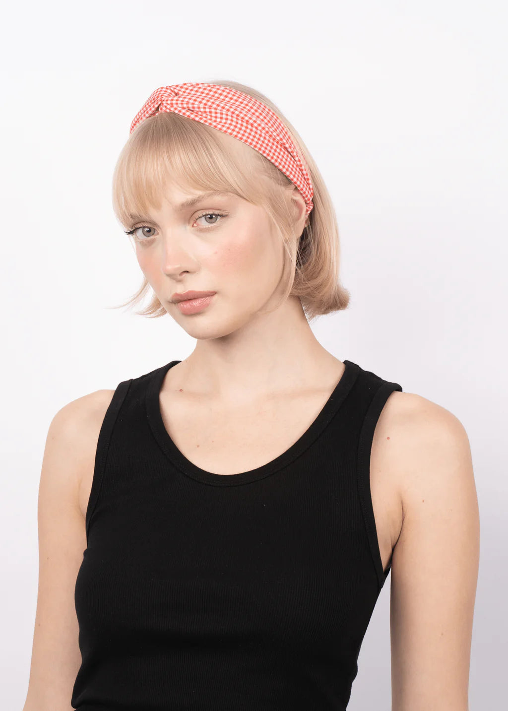 Checkered Hair Band - Red