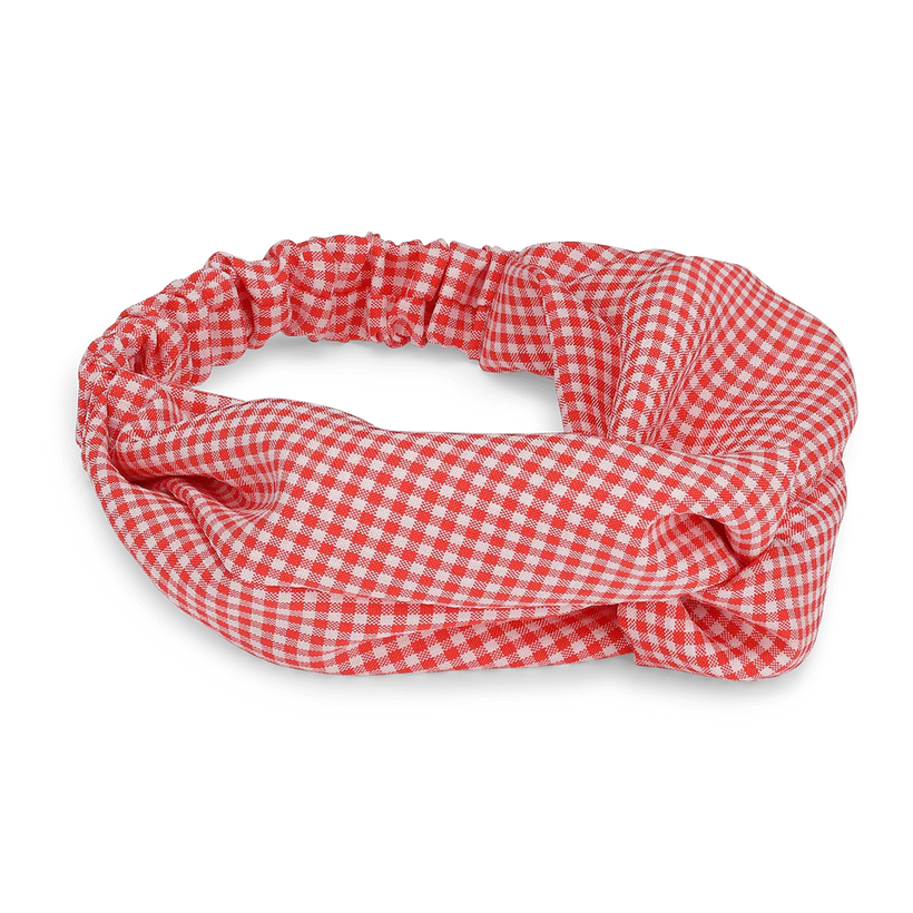 Checkered Hair Band - Red