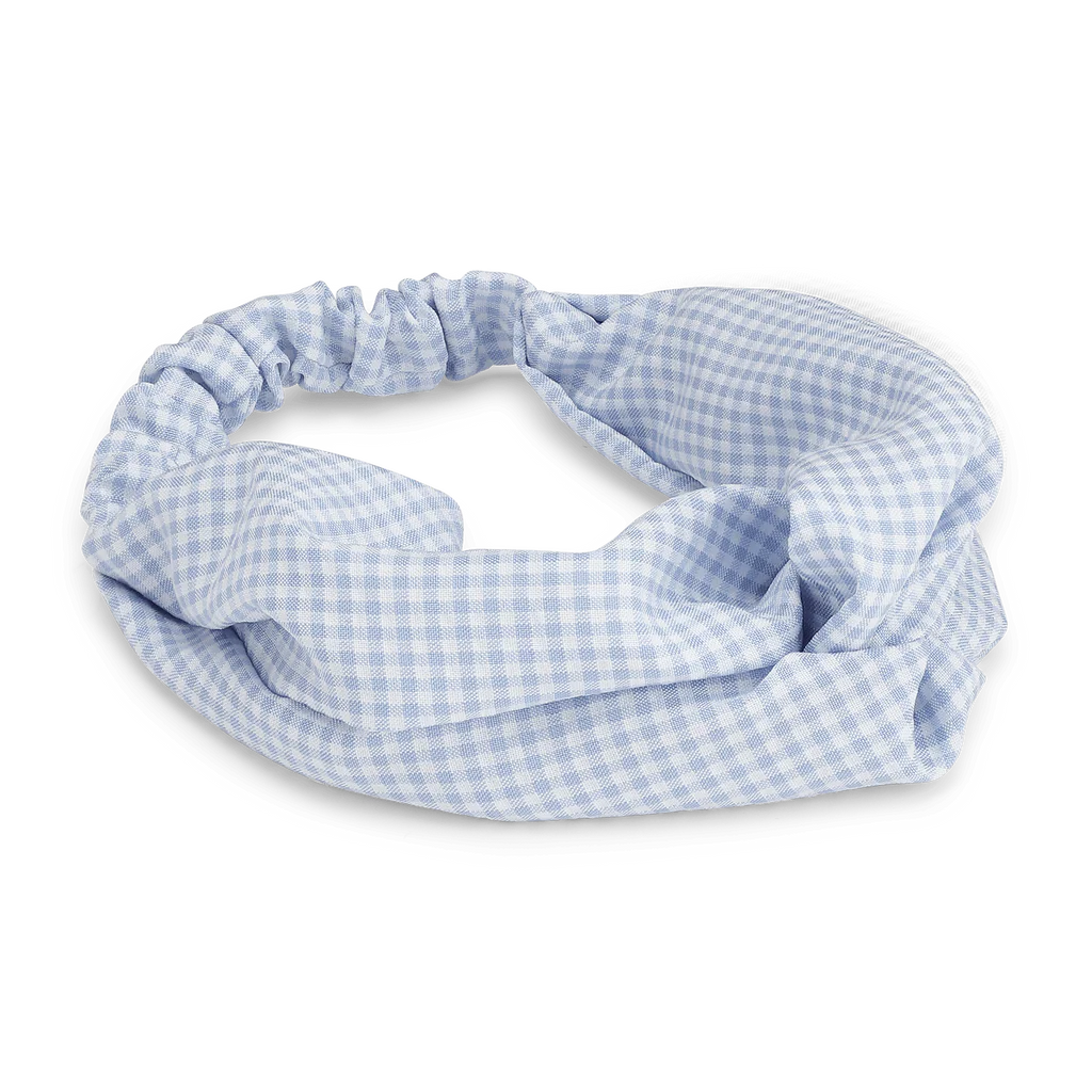Checkered Hair Band - Light Blue